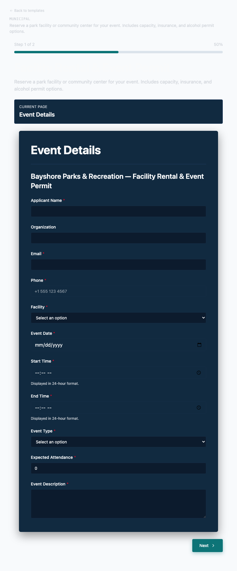 Facility Rental & Event Permit