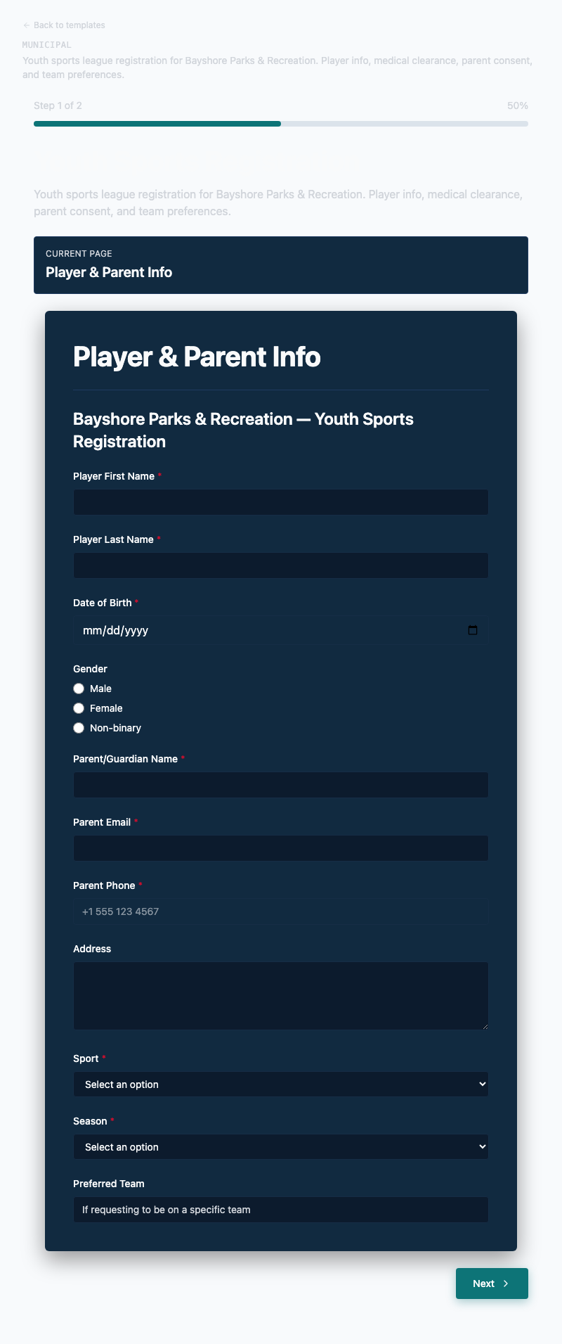 Youth Sports Registration