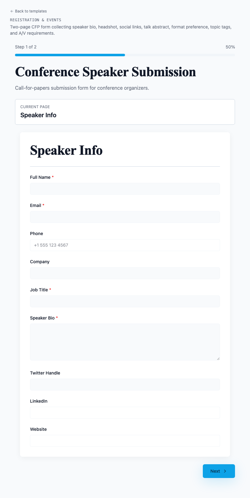 Conference Speaker Submission
