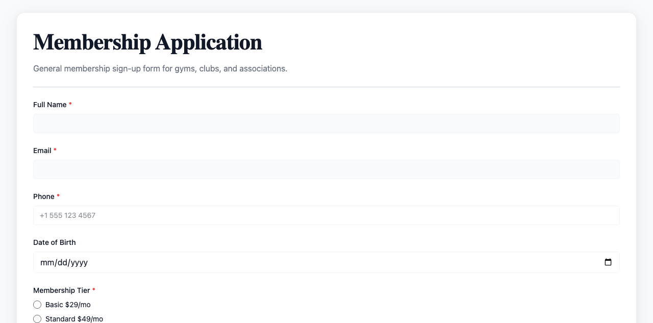 Membership Application