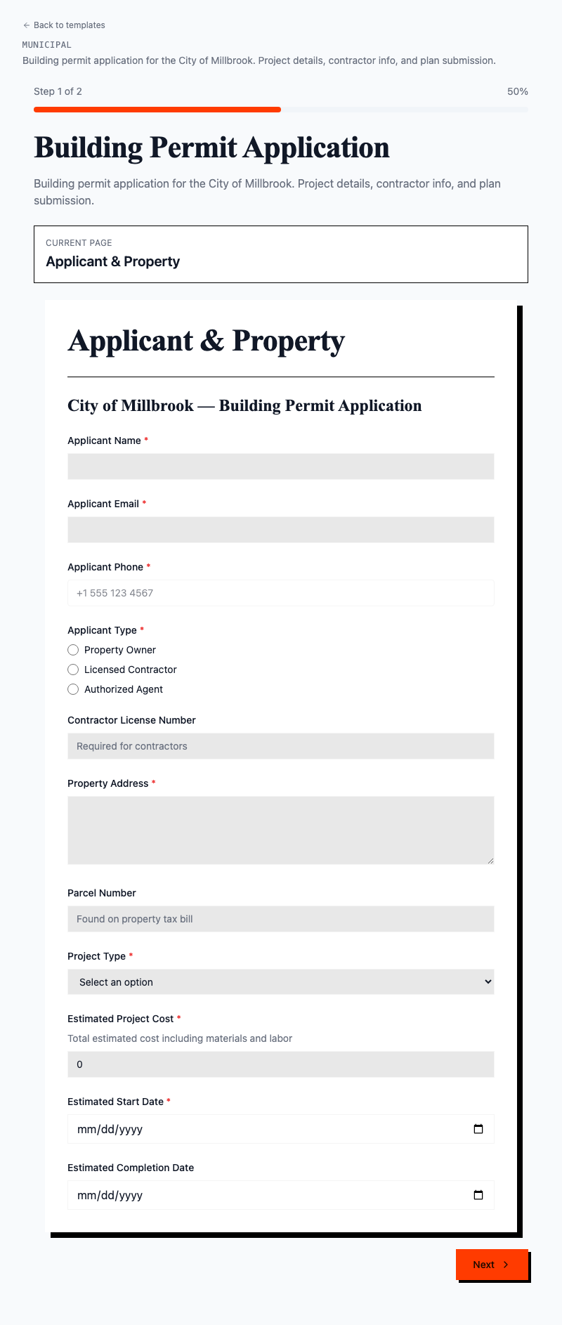 Building Permit Application