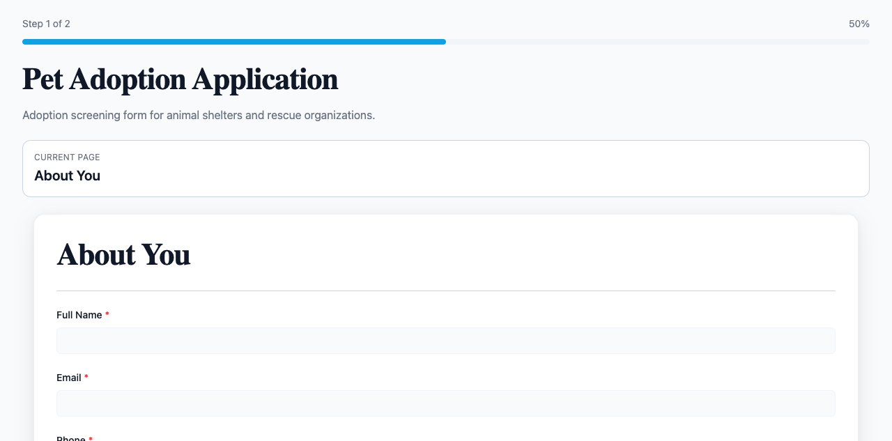Pet Adoption Application