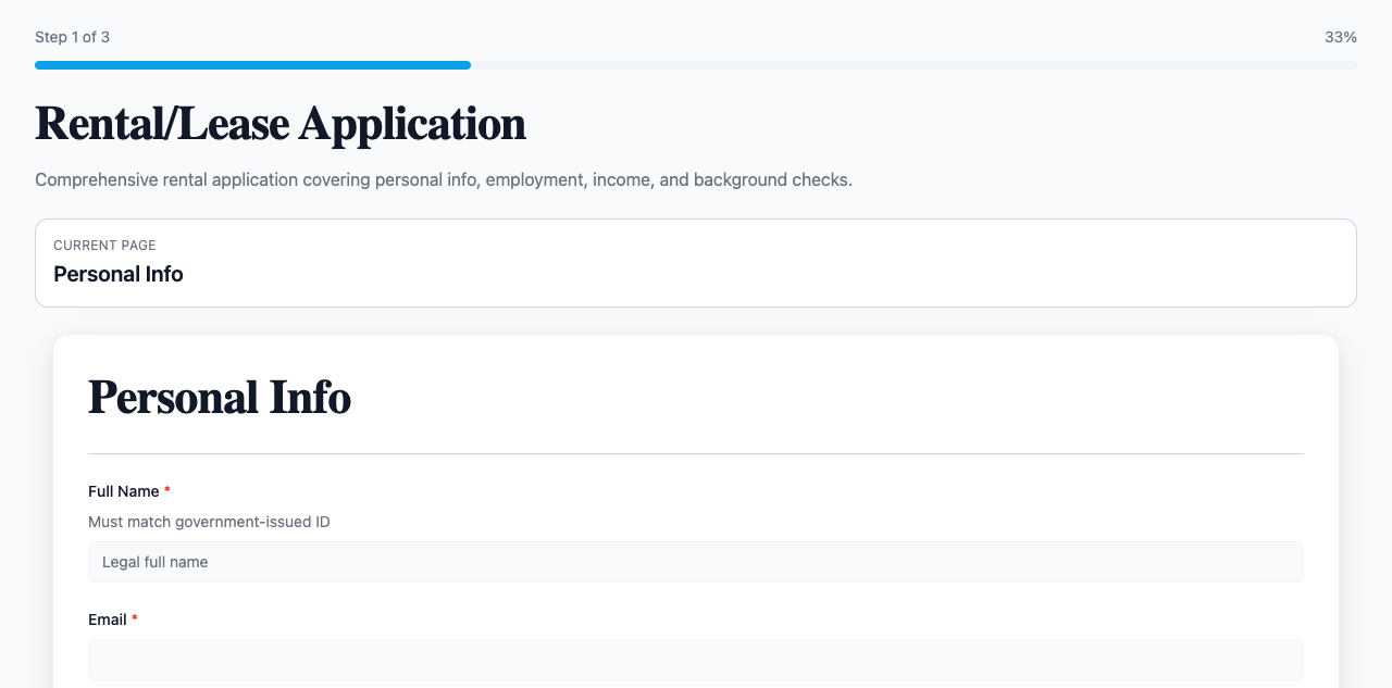 Rental/Lease Application