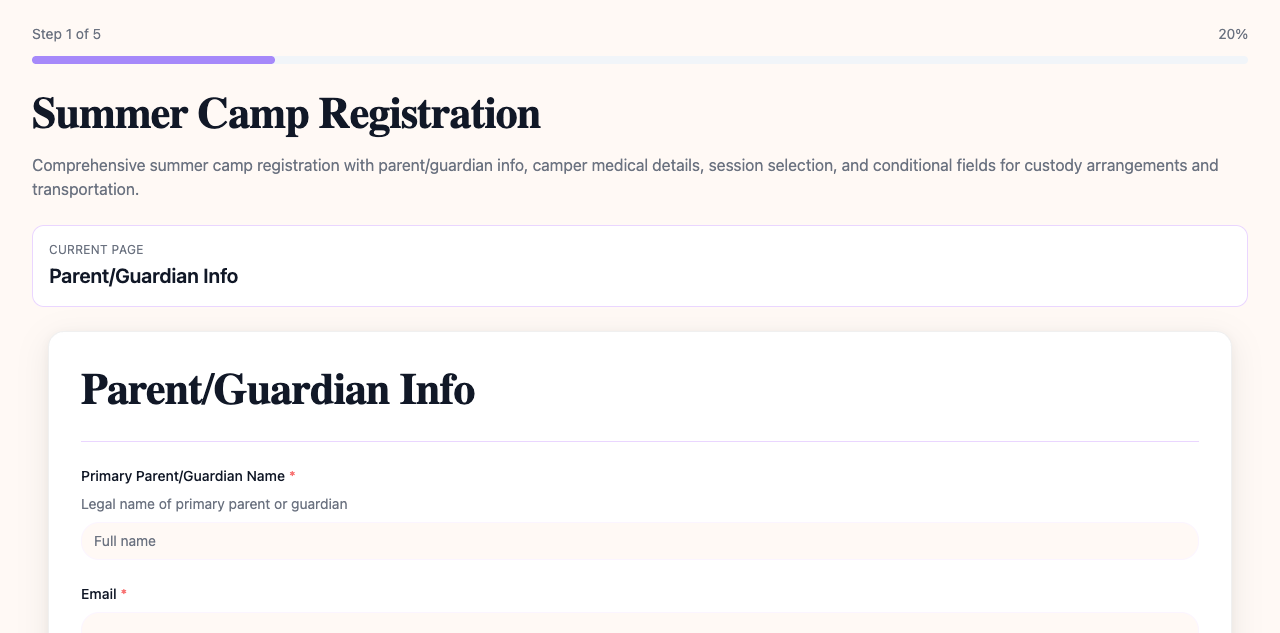 Summer Camp Registration